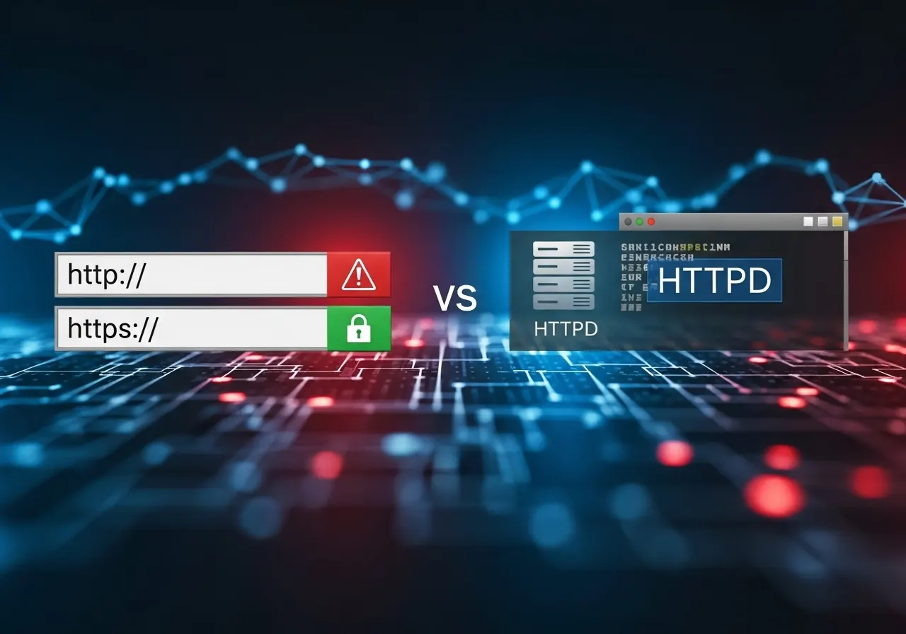 الفرق بين http و https و httpd