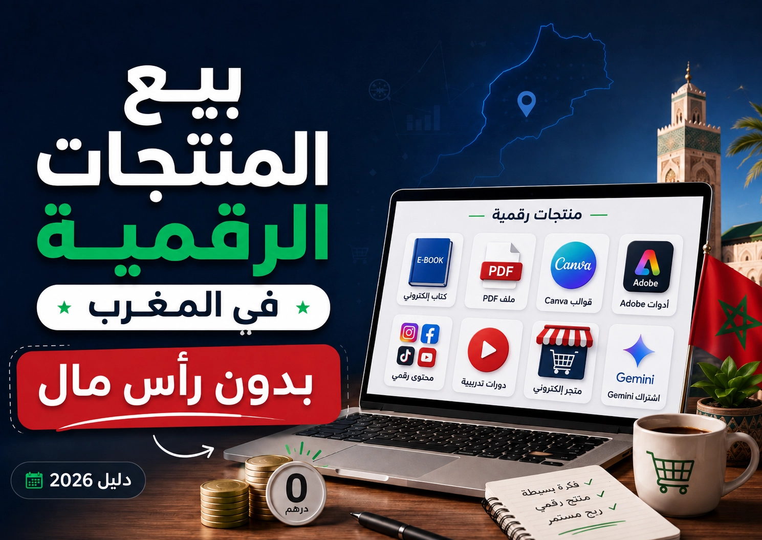 كيف تبدأ في بيع المنتجات الرقمية في المغرب بدون رأس مال؟